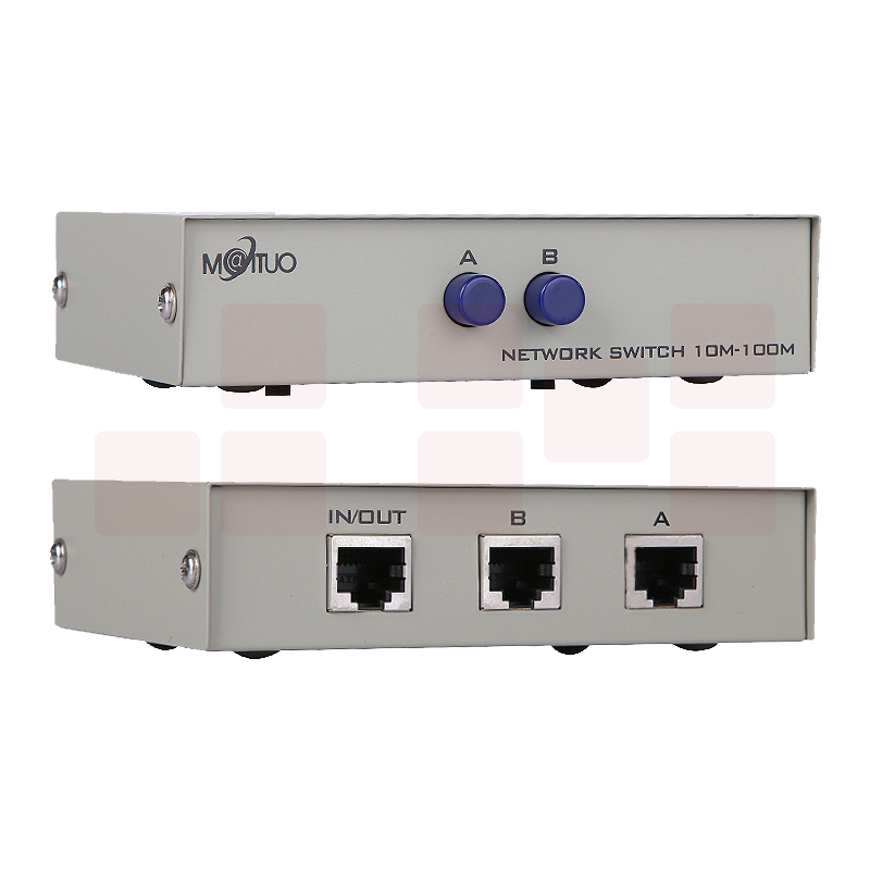 迈拓维矩MT-RJ45-2 网络切换器二进一出内外网线共享器免插拔2进1出