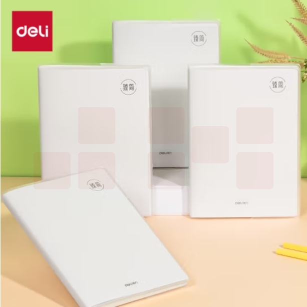 得力(deli)4本16K80张 臻简-白色 胶套本套装软抄本记事本T1680
