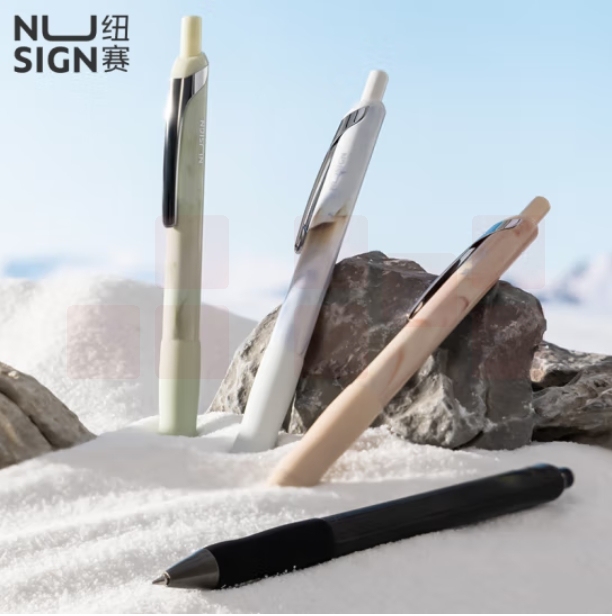 得力(deli)纽赛0.5mm速干按动中性笔 松筠涧时尚轻奢签字笔子弹头 (清照夜)NS666C