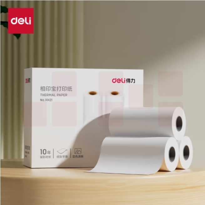 得力（deli）3寸错题机打印纸 79*30mm 7.5米*3卷 喵喵机打印纸P3L/P3机型 得力X5S机型等适用 热敏打印纸