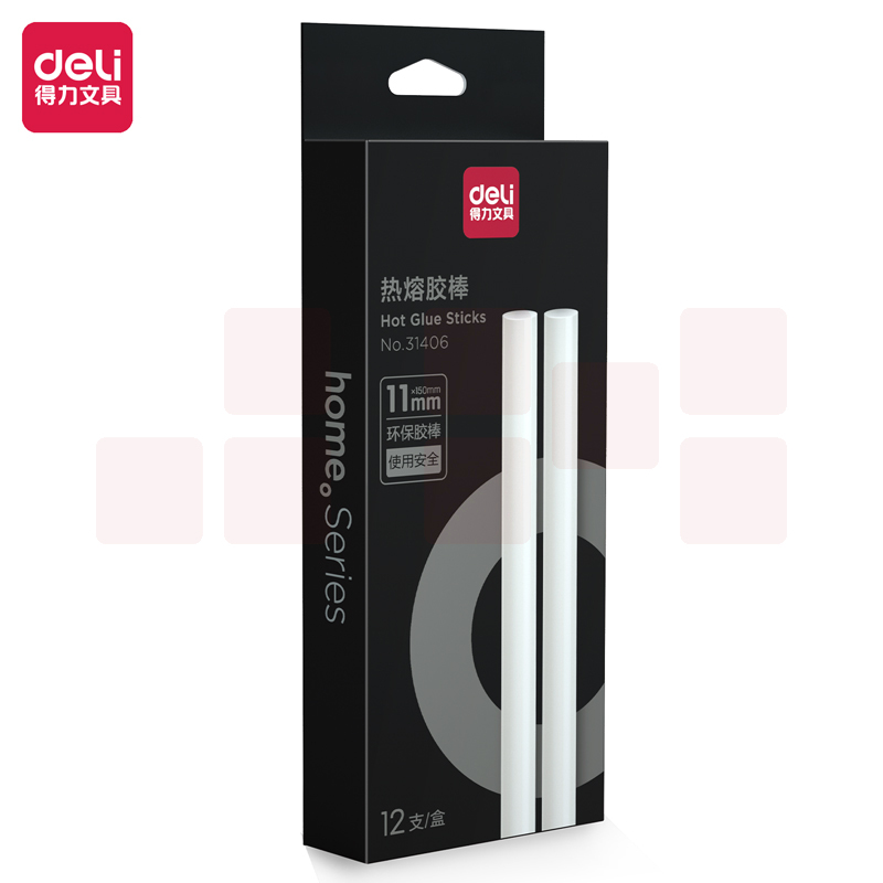 得力31406热熔胶棒φ11mm(白色)(盒)
