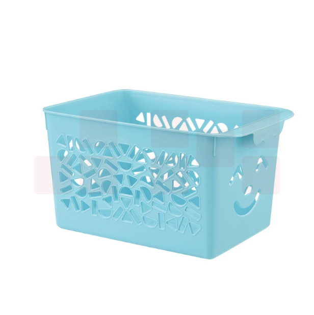 收纳篮 玩具筐 水果筐 大号镂空塑料收纳筐 长27.5cm 宽18cm 高14cm 货号：LJ