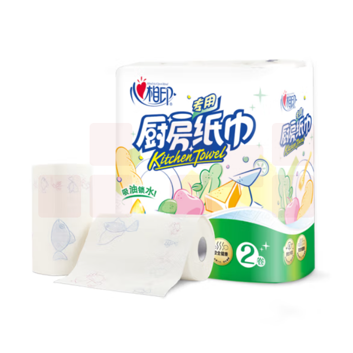 心相印 吸油纸厨房纸 厨房用纸 75节*2卷 厨房纸巾