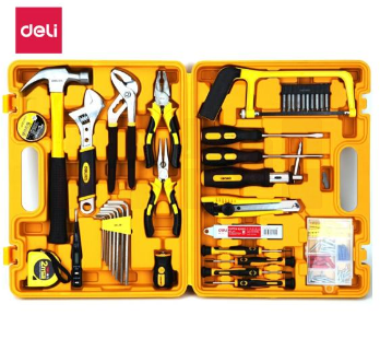 得力（deli）3703 多功能组合工具箱 家用//五金工具套装 44件套