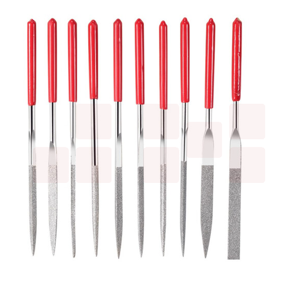  金刚石锉刀10件套 钢挫圆挫扁挫半圆锉方形挫三角锉   货号：JC