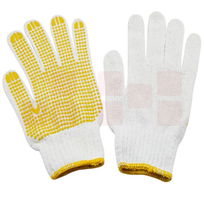 护善 掌心带胶粒白色棉线手套  货号：XL