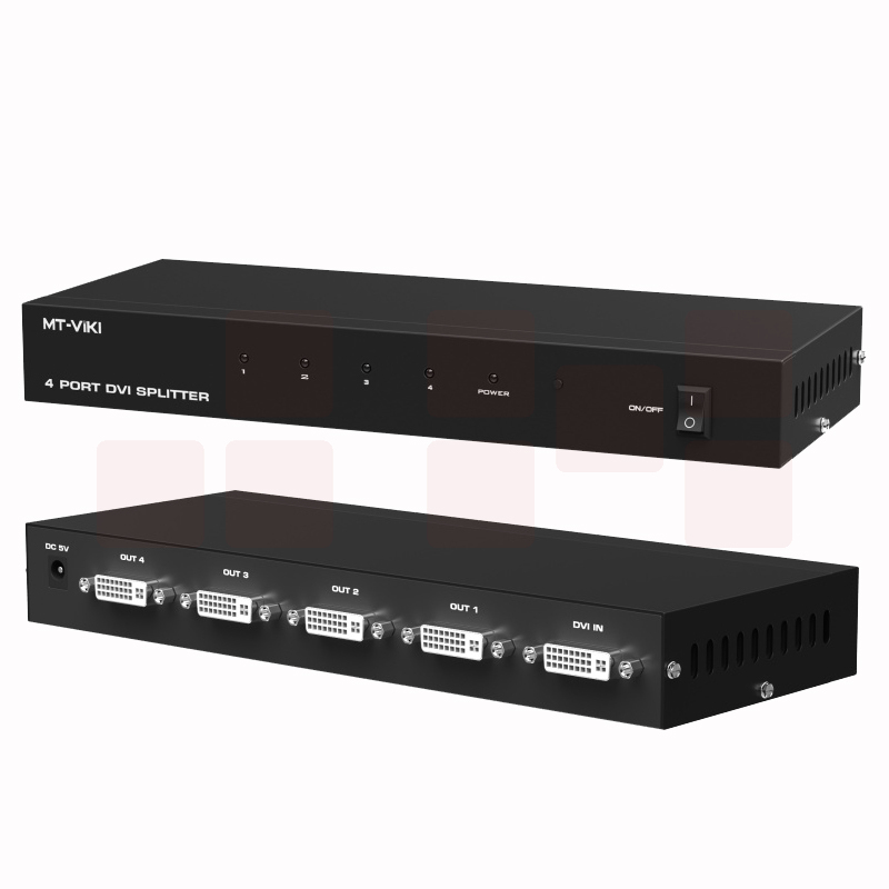 迈拓维矩MT-DV4H 高清dvi分配器1进4出一分四电脑显示器分屏器1080p