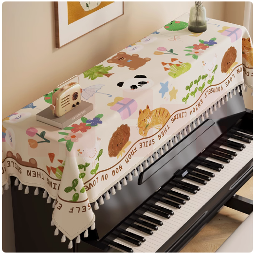 卡通钢琴罩盖布 遮尘巾  58*150cm 货号：LJ