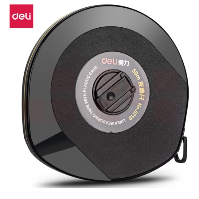 得力(deli)30m皮卷尺操场盘式30米皮卷尺软尺测量尺子 8218 黑色