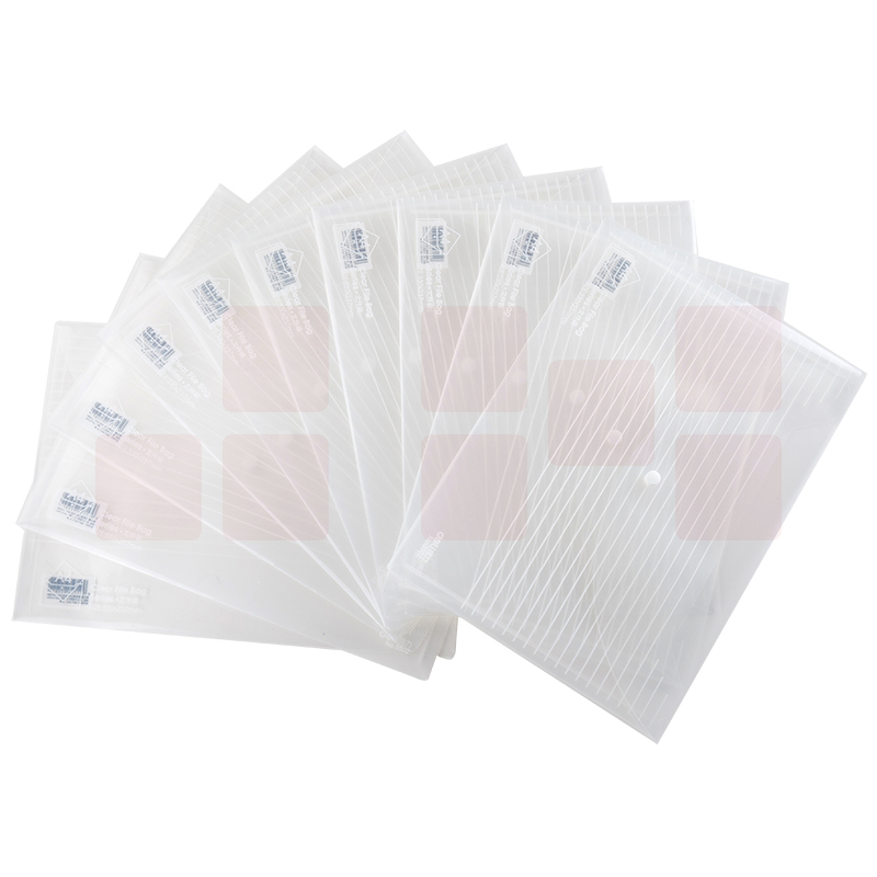 得力5502文件袋 A4加厚透明文件袋 按扣档案袋 防水资料袋