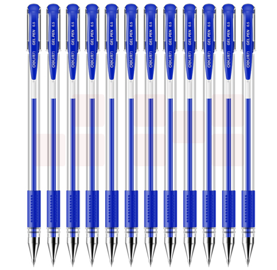 得力(deli)蓝色6600ES 经典签字笔 （12支盒）