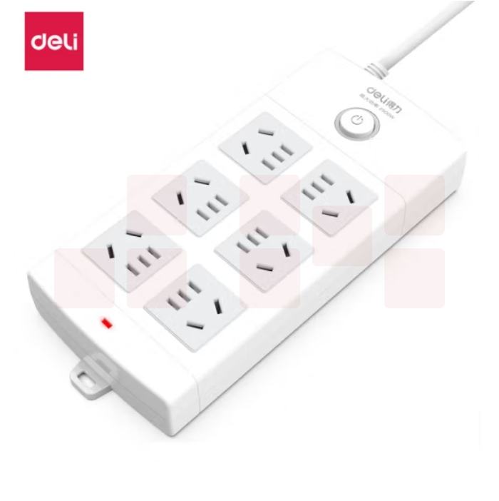 得力18207-10米插座插排移动插座_6组总控