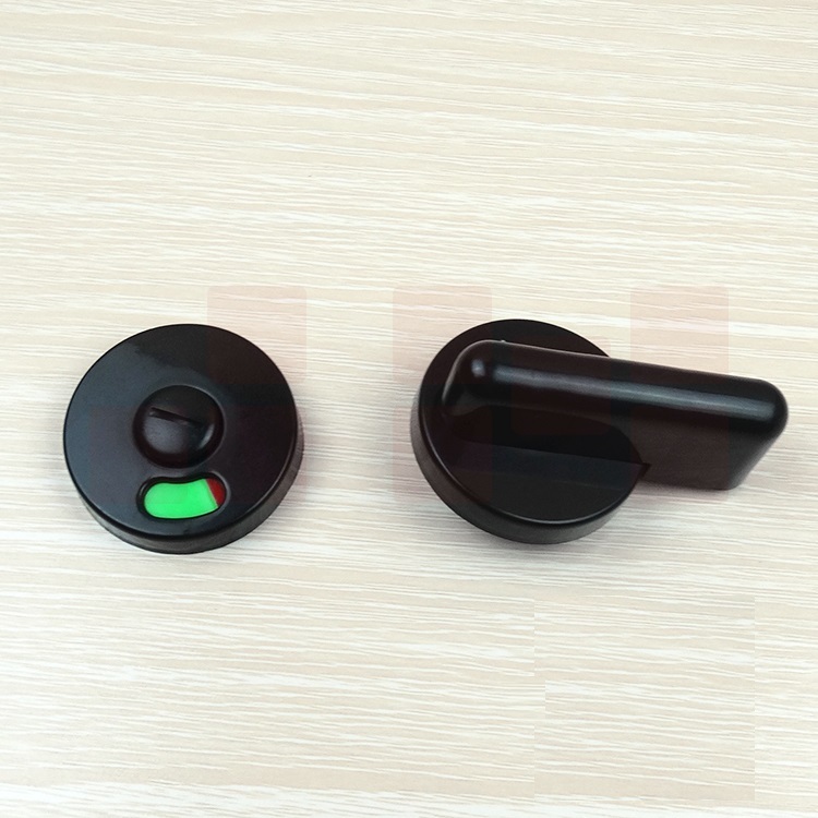 公共厕所卫生间配件 洗手间五金门锁尼龙黑塑料 指示锁 门扣