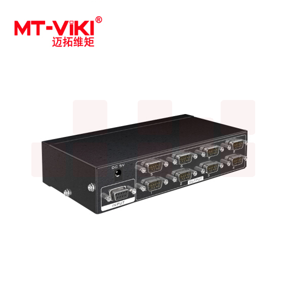 迈拓维矩（MT-viki） 串口分配器 一分八COM口9针同时输出RS232信号支持双向和级联 MT-RS108 1进8出 八口