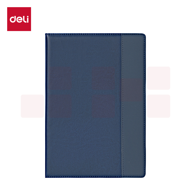 得力(deli)32K160张时尚撞色商务皮面本 会议记事本笔记本蓝色 7922