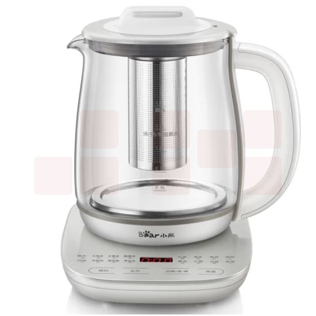 小熊（Bear）YSH-C18R6 养生壶 电水壶 热水壶 烧水壶 花茶壶养生锅玻璃加厚 黑茶煮茶壶煮茶器1.8L电热水壶