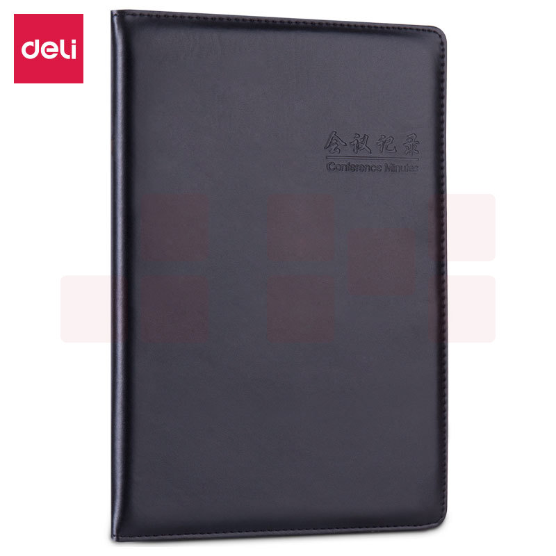 得力(deli)16K80张皮面本记事本日记本笔记本 黑色7949