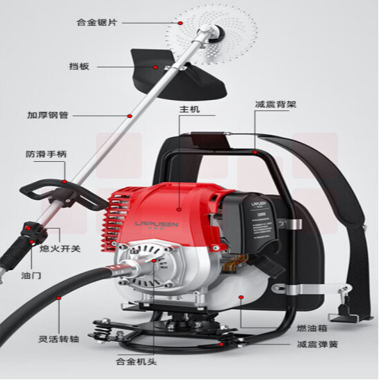 农用汽油割草机 小型家用多功能除草机 二冲程背负式 货号：JC