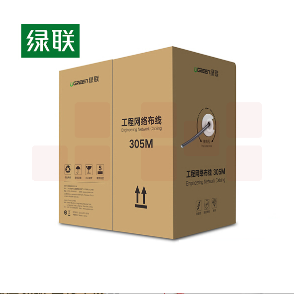 绿联 60547 305米超五类网线  CAT5e超5类8芯双绞箱线 家装宽带非屏蔽监控 货号：WY