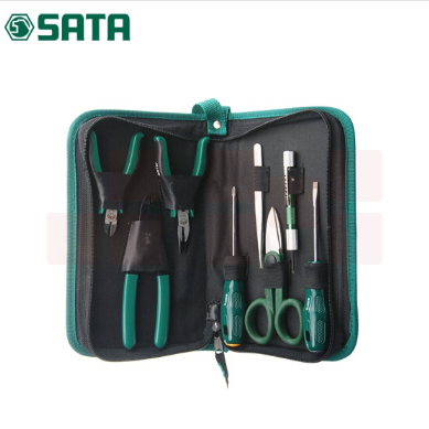 世达（SATA）8件电子工具组套/8件套组合螺丝刀尖嘴钳电工剪电子工具套装03750