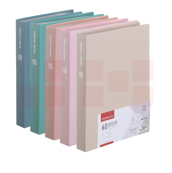 齐心  新品莫兰迪色60页资料册 办公学生插袋档案收纳A6636