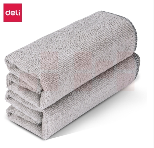 得力LQ392 超细纤维 抹布 30*70cm 2片装 灰色