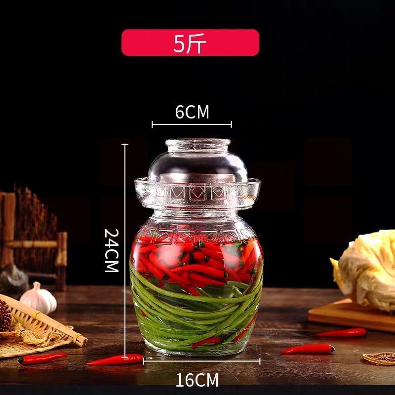 玻璃加厚密封坛 玻璃密封罐 泡菜罐 5斤