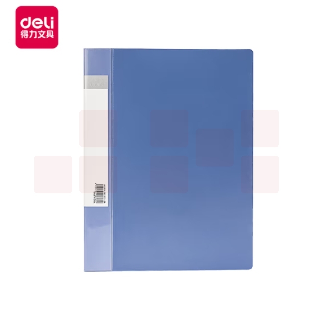 得力(deli)A4夹文件夹单强力+插页袋 文件夹235ｘ310ｘ18mm  5363 蓝色