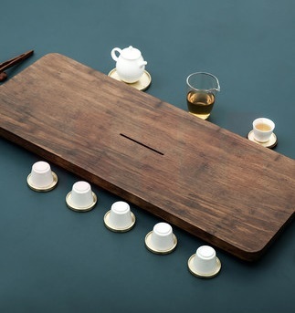 重木茶盘  直排式现代简约减法 大号 排水茶盘