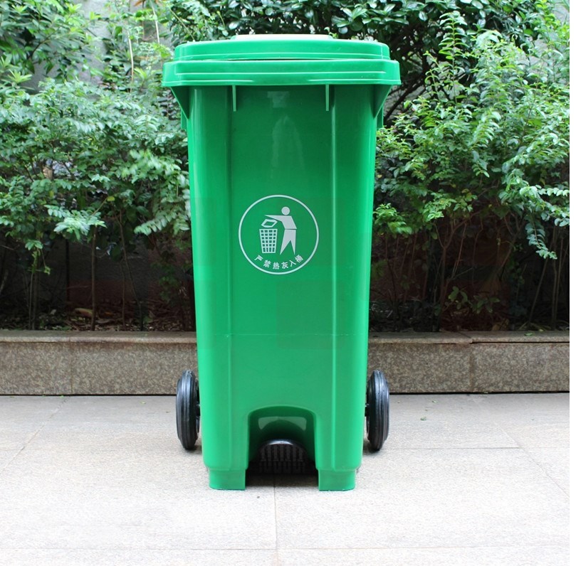 100升中踏垃圾桶  带轮子