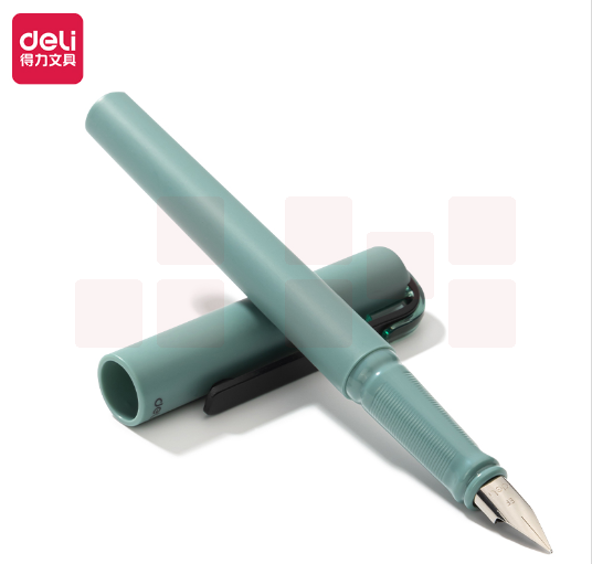 得力（deli）乐素正姿练字钢笔 书写签字墨水笔EF明尖(草木绿)()A952