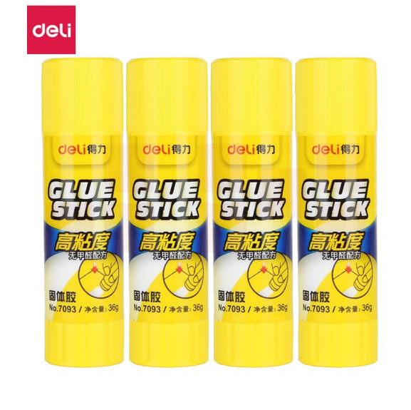 得力(deli) 36g高粘度固体胶棒4支装 PVP固体胶水  6372