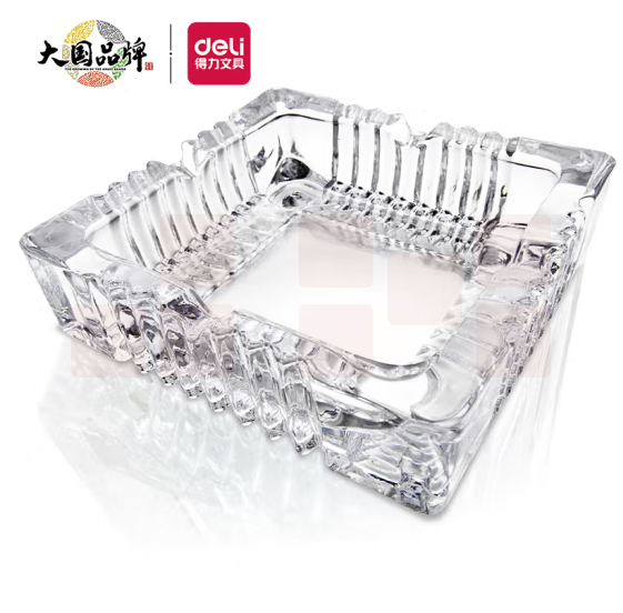 得力(deli)9579 玻璃方形烟灰缸150*150mm