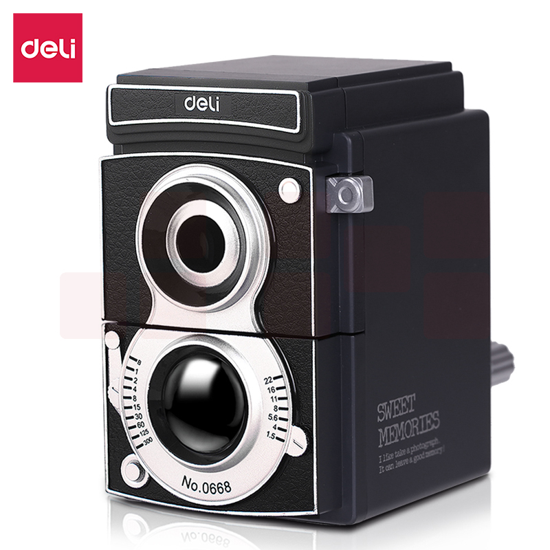 得力0668光影削笔机 卷笔刀铅笔刀 可调粗细削笔器