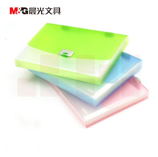晨光 A4/12格 透明文件包 办公手提风琴包 资料包AWT90961
