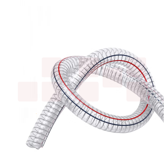 钢丝增强管 透明钢丝软管 输水钢丝胶管  含喉箍 4寸   货号：JC