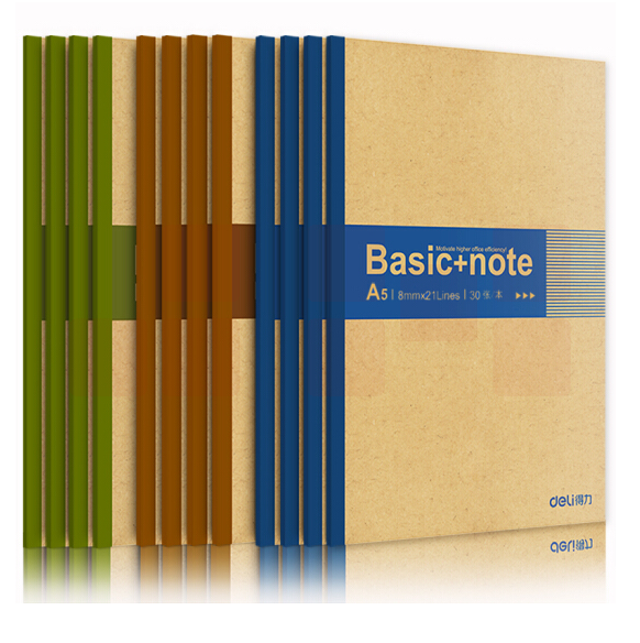 得力 A5无线装本软抄本记事本(混)-30张(12本/包) 7672