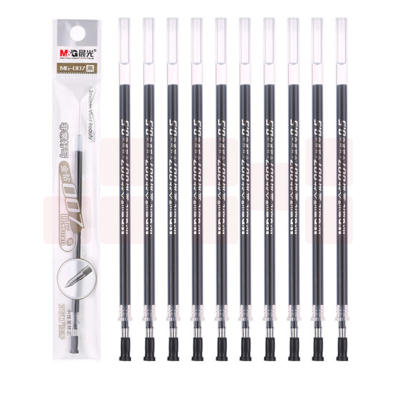 晨光 中性笔笔芯全针管替芯 拔帽签字笔芯钻石水笔芯 黑色 0.5mm子弹头MG007A 20支/包