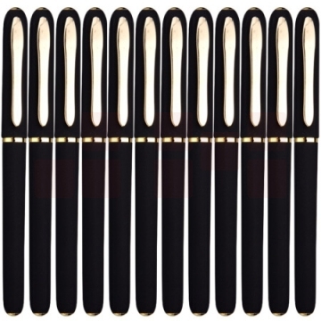 宝克（BAOKE）PC2408 0.5mm黑色中性笔水笔签名笔磨砂笔杆 12支/盒包