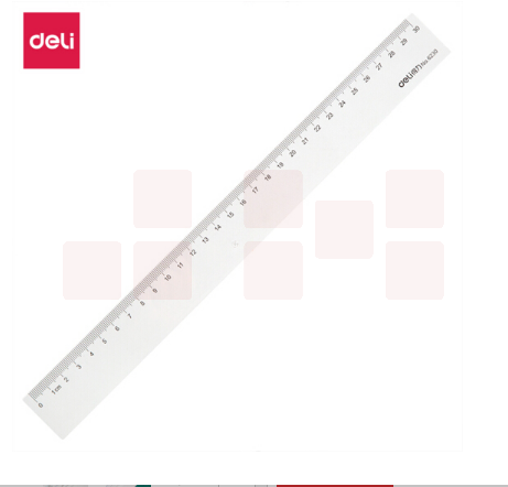 得力 6230办公通用直尺30cm 测量绘图尺子