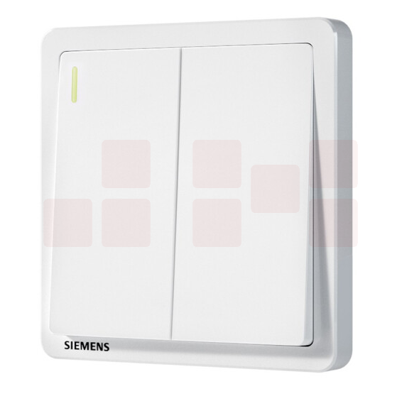 西门子(SIEMENS)开关插座 二开单控带荧光开关面板致典 雅白色
