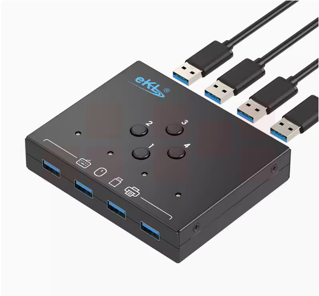 4进4出USB3.0共享器 SH04 共享打印机、键鼠、耳机 货号：JC