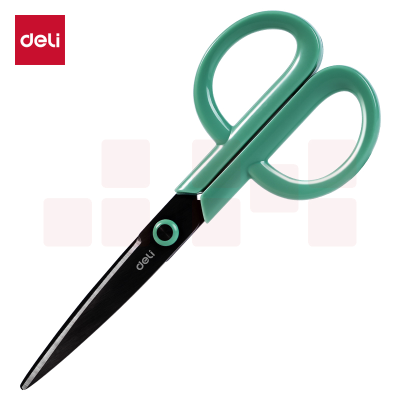 得力(deli)175mm东方文彩剪刀 办公生活家用剪子 手工剪纸刀 办公用品 绿色DF301