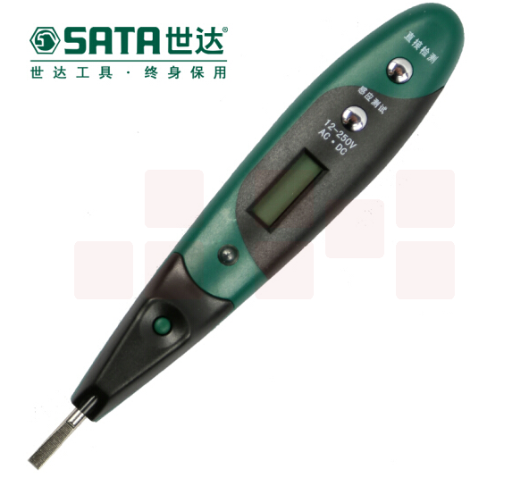 世达（SATA）双色带照明灯数显测电笔  62602