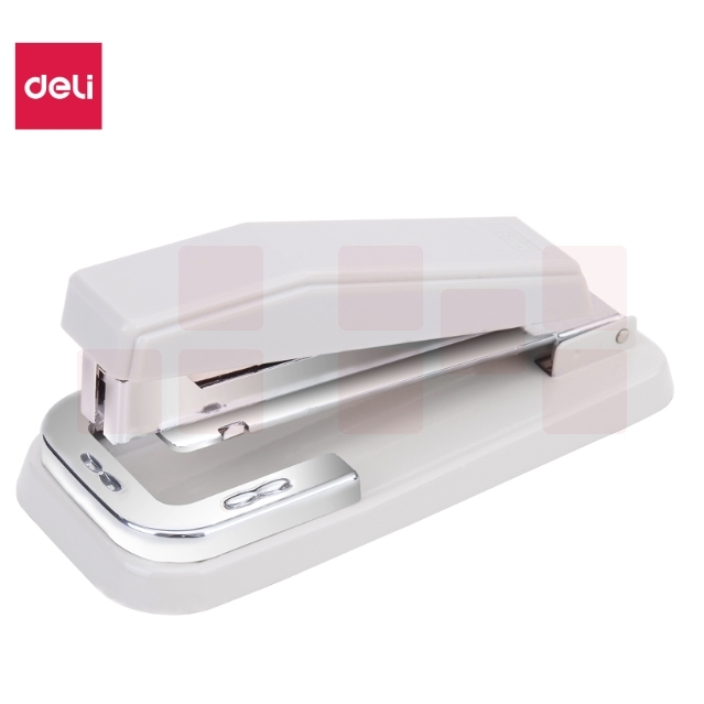 得力(deli)12#旋转式订书机/订书器20页 中缝订书机 灰色0414
