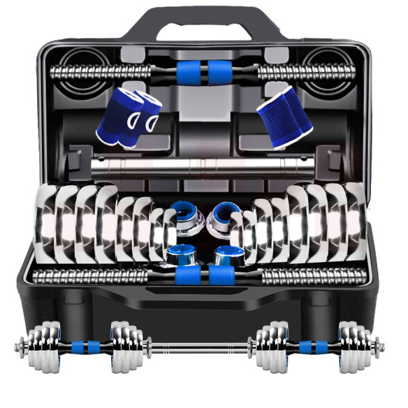 诚悦电镀哑铃杠铃20kg(10公斤*2)礼盒男女士运动健身训练器材家用组合升级套装赠护手护腕加长连接器CY-025