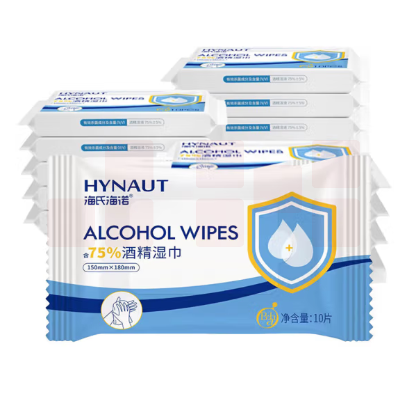 海氏海诺 75%酒精湿巾 一次性消毒酒精棉片大号15*18cm*10片*15包