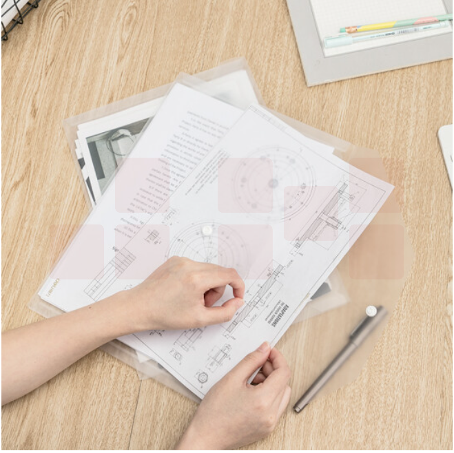 得力(deli)5501A 按扣资料袋加厚透明文件袋 按扣资料袋（10只/包）