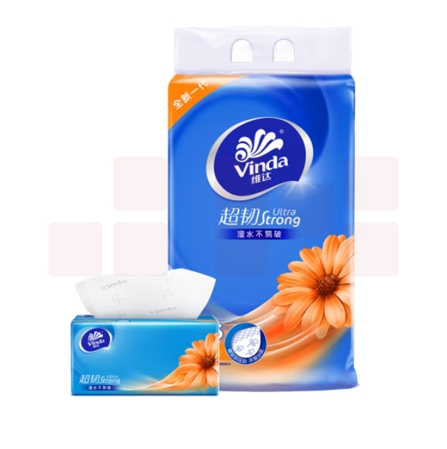 维达 抽纸 超韧3层 150抽软抽*3包 V2219