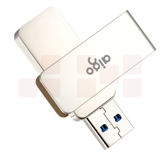 爱国者 64GB USB3.0 U盘 U330金属旋转系列 银色